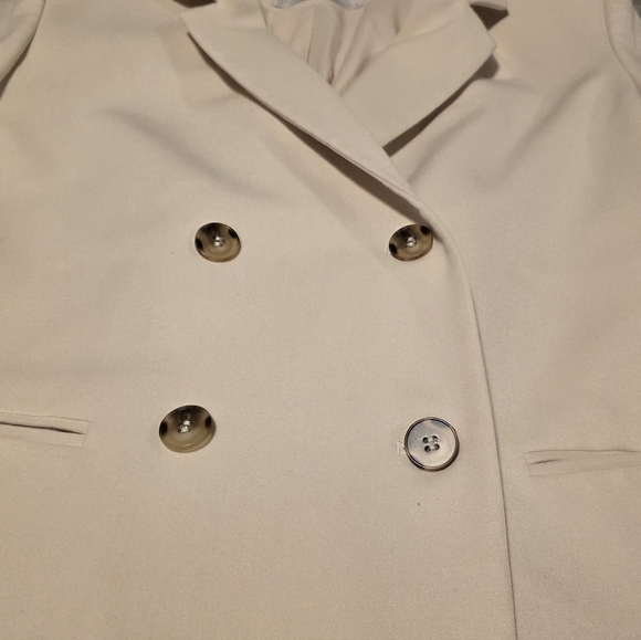 Oak + Fort Double Breasted Blazer Cream EUC Size XXS - Picture 3 of 7